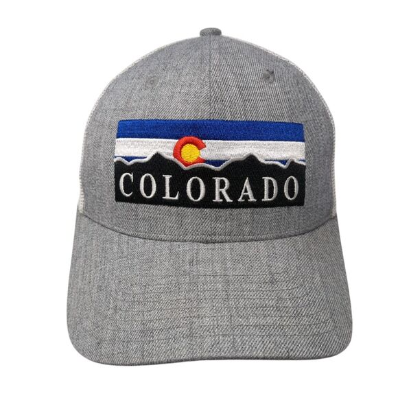 Colorado Snapback Mesh Back Trucker Hat Gray One Size Embroidered - Picture 1 of 8